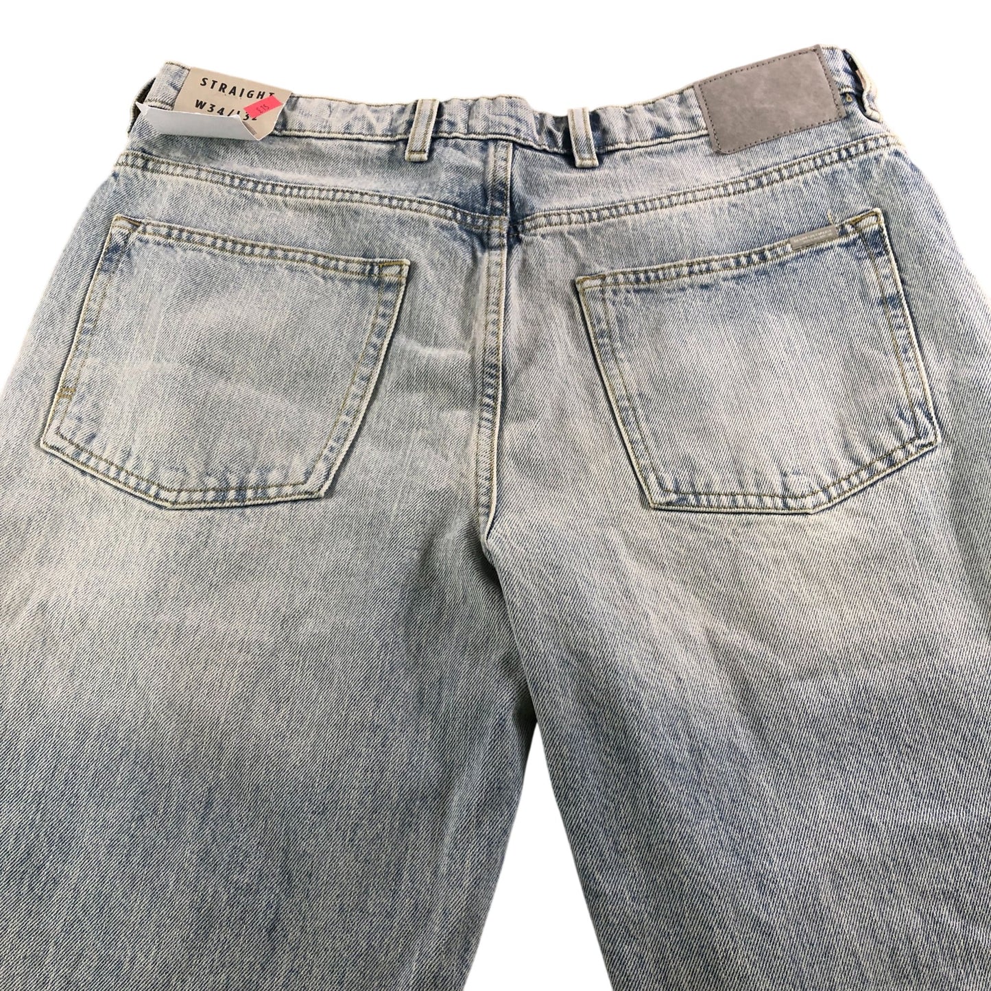 River Island Straight Leg Jeans W34 L32 Men's Light Wash Blue Denim