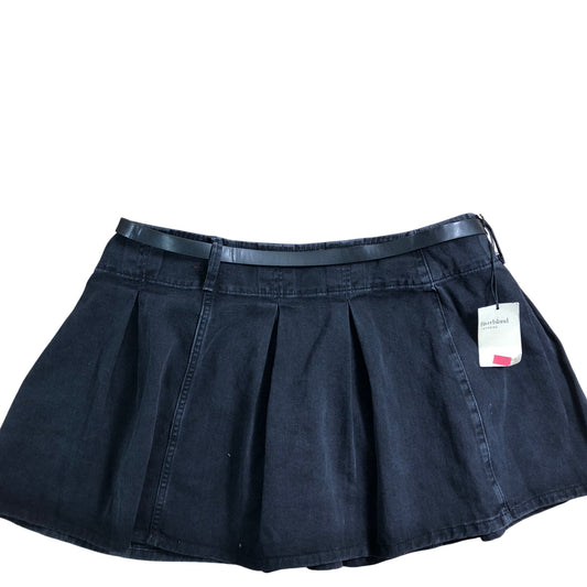 River Island Black Denim Skirt UK18 Women's Pleated Design Casual Wear