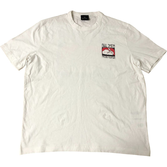 Paul Smith Phoenix Mountain T Shirt Men's Large Organic Cotton Cream Colour