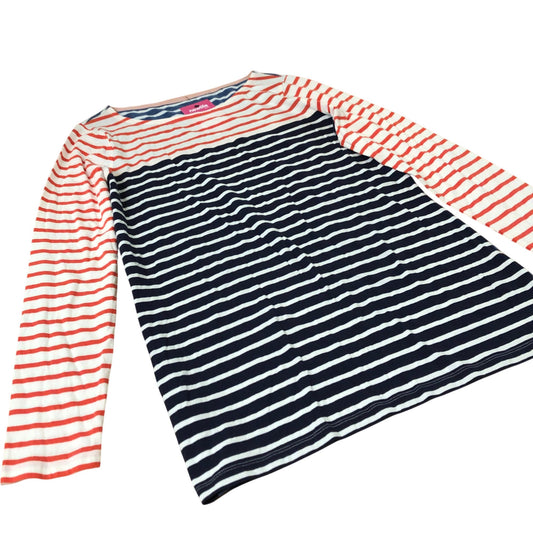 Striped Long Sleeve Top Women's Casual Cotton Blue Red UK14