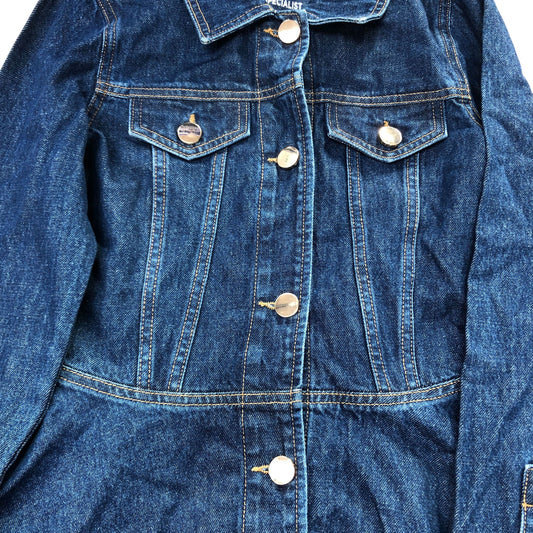 River Island Denim Jacket Dress UK8 Women's Casual Long Sleeve Button Up
