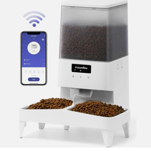 FUKUMARU Automatic Pet Feeder 5L Elevated Tray With WiFi Smart Control