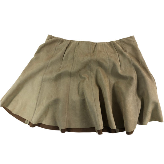 River Island Skirt Size 18 Women's Brown Suede Look Flared Midi Skirt