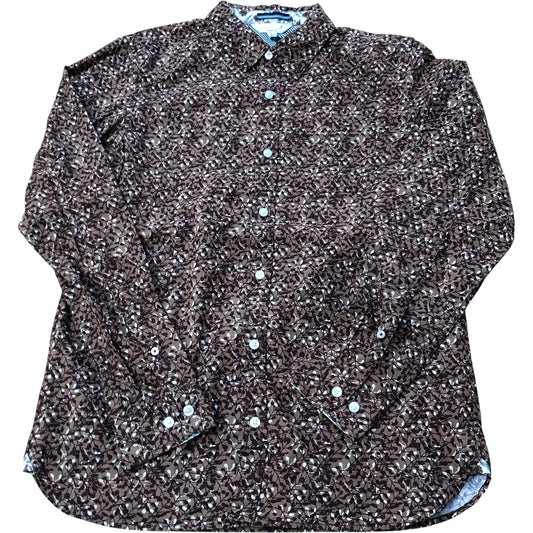 Mini Twig Printed Shirt Organic Cotton Brown Size S