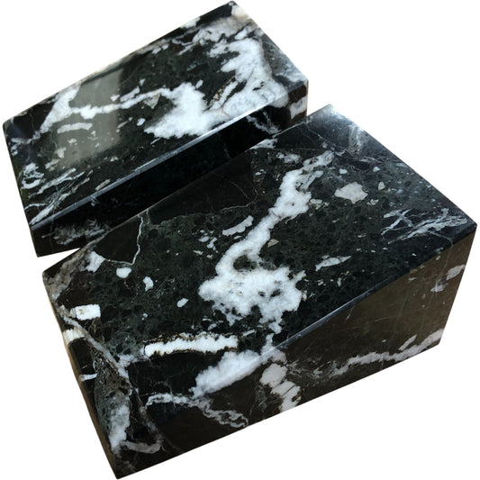 Stylish Black and White Marble Bookends Home Decor Classic Decorative Accessory