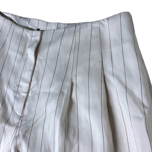 Branded Cream Pinstripe Wide Leg Trousers - Size 16