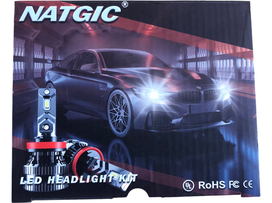 NATGIC LED Headlight Kit H7 9600K High Brightness Replacement Bulbs New