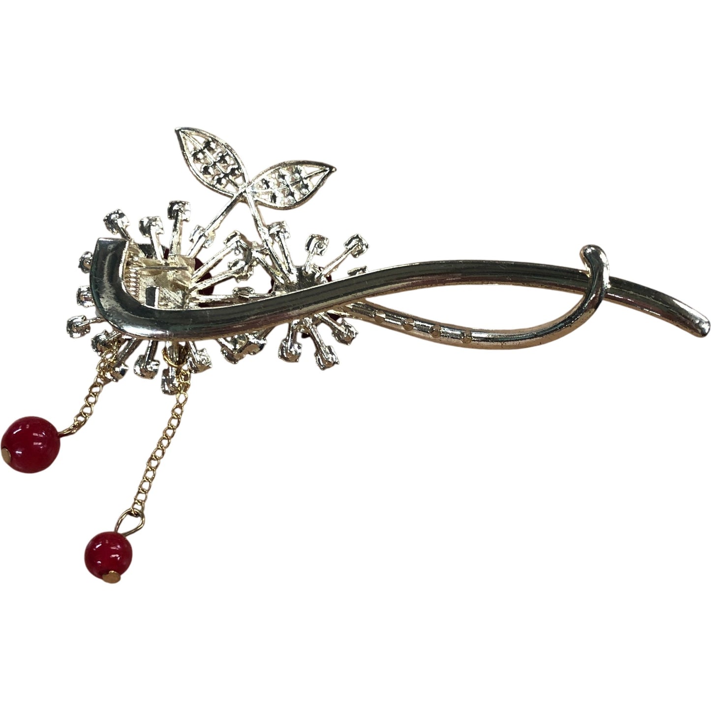 Diuso Rose Hair Clip Elegant Floral Design Gold Tone Women's Accessory