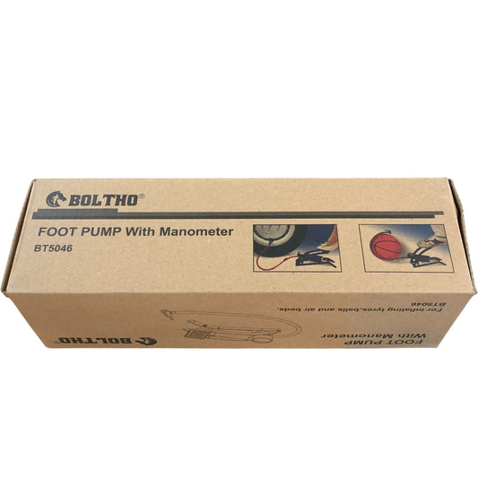 BOLTHO Foot Pump With Manometer BT5046 For Inflating Tyres Balls Air Beds