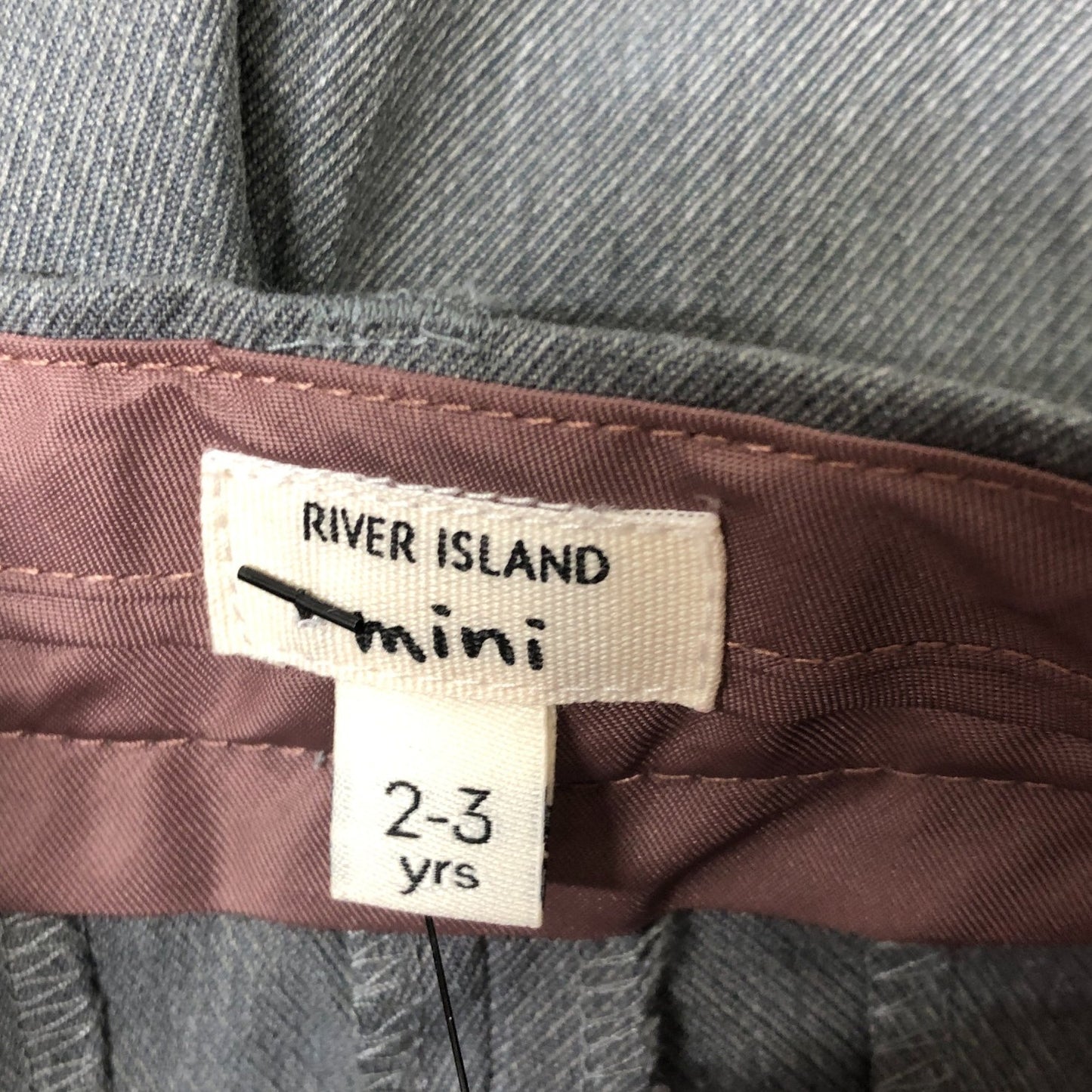 River Island Mini Trousers 2-3 Years Boys Smart Casual Grey