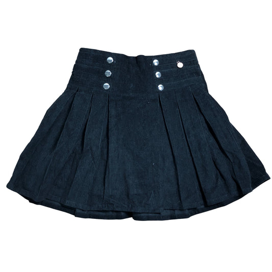 Angel & Rocket Girls Black Pleated Skirt With Buttons Size 7-8 Years Stylish