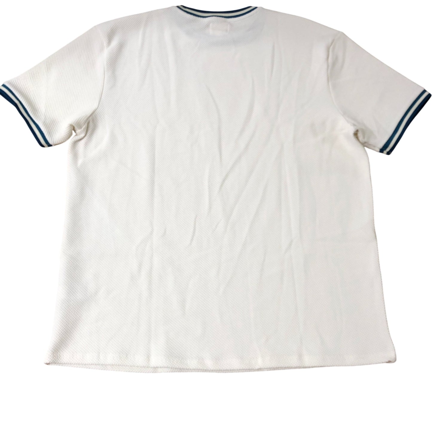 River Island 4XL Mens White Short Sleeve T-Shirt Modern Fit Blue Trim