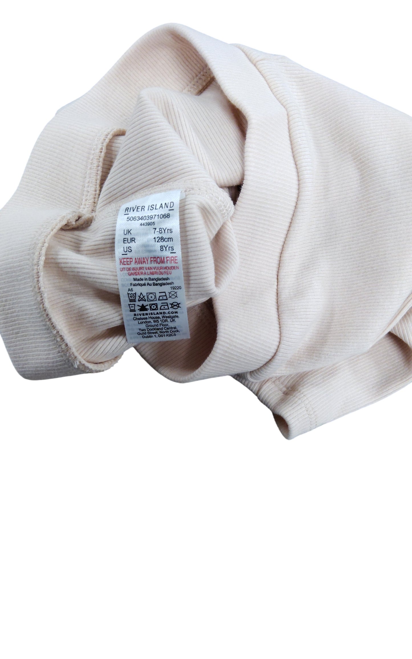 River Island Boys Cotton Shorts Age 7-8 Years Pale Pink Comfortable Summer Wear