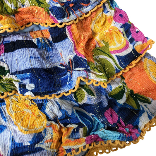 River Island Floral Ruffled Skirt Age 3-4 Years Girls Multicoloured Lightweight