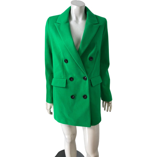 Women's Green Double Breasted Blazer Jacket Size 18 Tailored Style