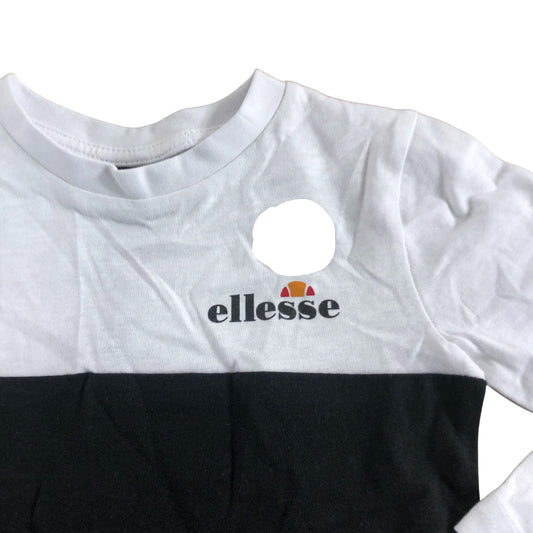 ellesse Rome 2-3 Years Boys Long Sleeve T-Shirt Black White Colour Block Style