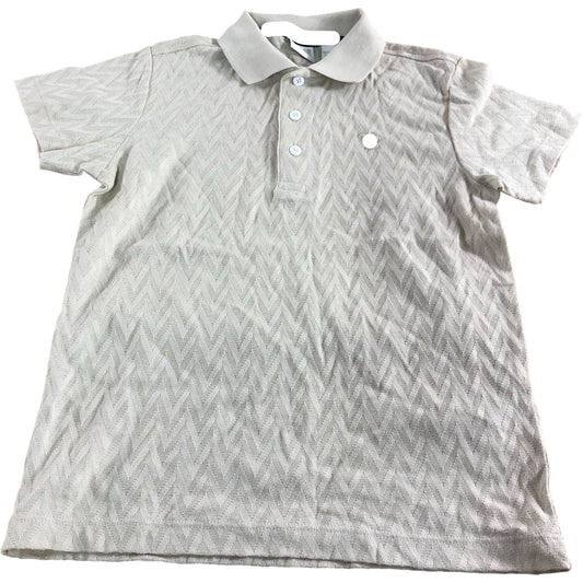 Polo Shirt 6 Years Kids Cotton Cream Chevron Pattern