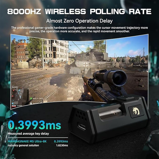 MAMGASNAKE M5 Ultra Wireless Gaming Mouse 8000Hz Lightweight Precision Green
