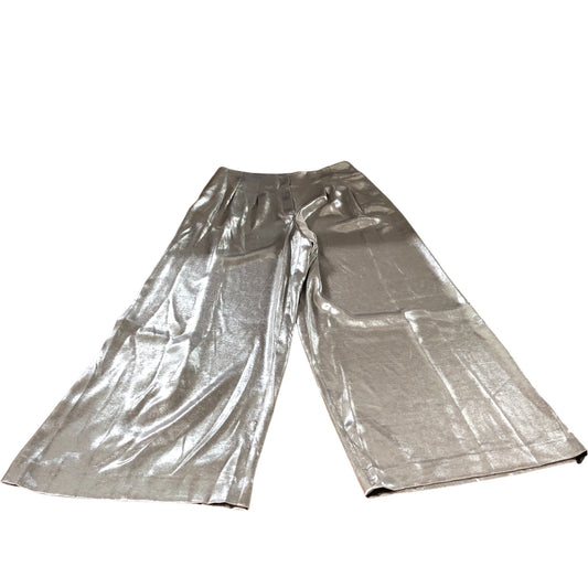Branded Metallic Gold Wide Leg Trousers - Size 14L