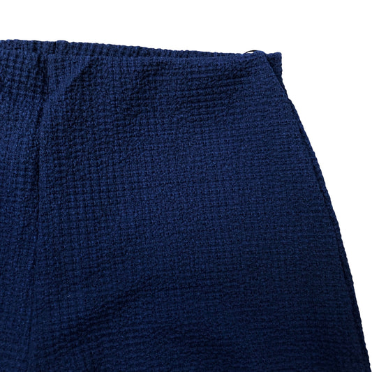 River Island Wide Leg Trousers Navy Textured Trousers Size S