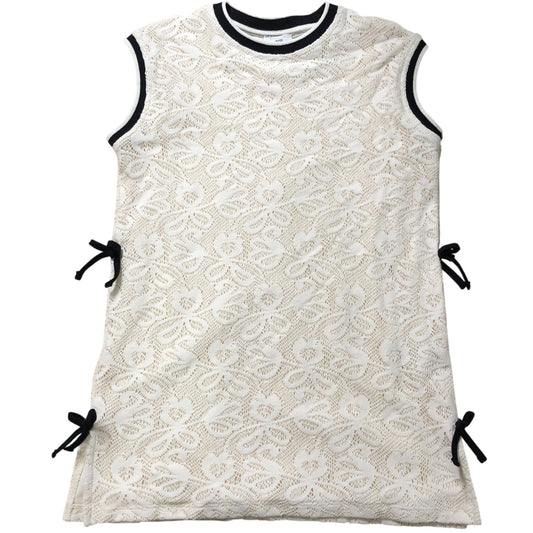 River Island Girls Dress 5-6 Years White Lace Sleeveless Floral Pattern