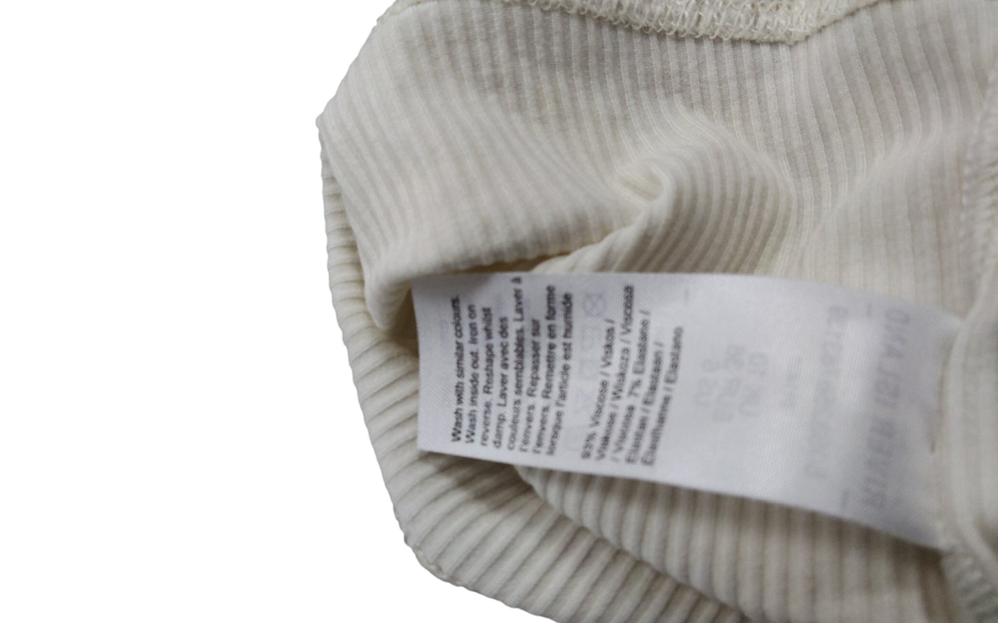 River Island Women's Ribbed High Neck Sleeveless Top UK10 Cream Casual Style