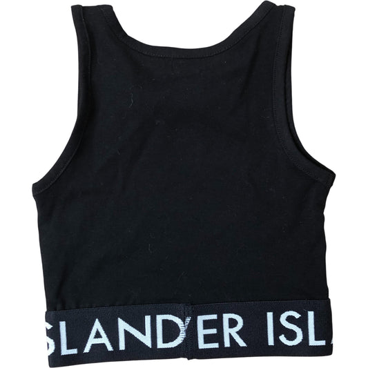 River Island Girls Crop Top Size 5-6 Years Black Activewear Summer Wear