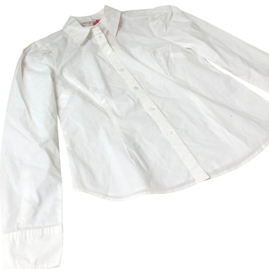Classic White Button Up Shirt Women's Cotton Long Sleeve UK10