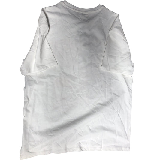 Summer Nights T-Shirt UK11-12 Casual White Cotton Pink Bow Graphic Tee