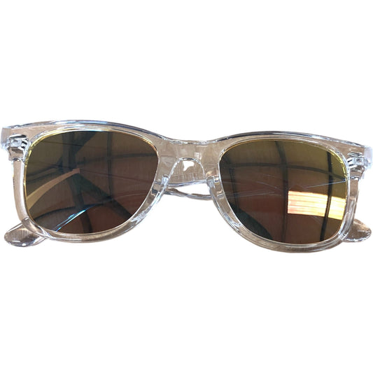 TianYesy Square Sunglasses New Clear Frame Brown Lens Unisex UV Protection