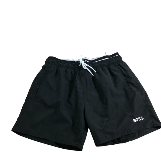 BOSS Men's Black Swim Shorts with Elastic Waist XXL