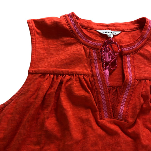 Orange Notch Cotton Dress - Size 18