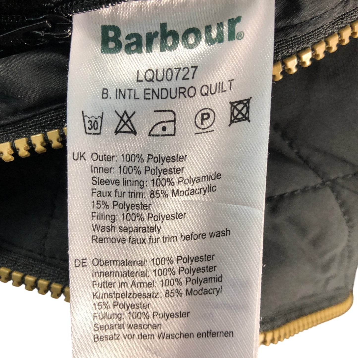 Barbour International Quilted Puffer Jacket UK10 Women's Black Hooded Outerwear