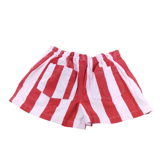 River Island Girls Red White Striped Shorts UK 9-10 Years Cotton Casual