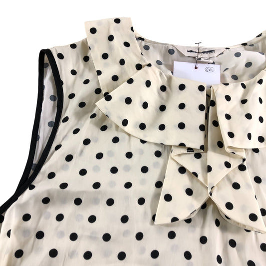 Love & Roses Polka Dot Blouse UK18 Women's Cream with Bow Detail
