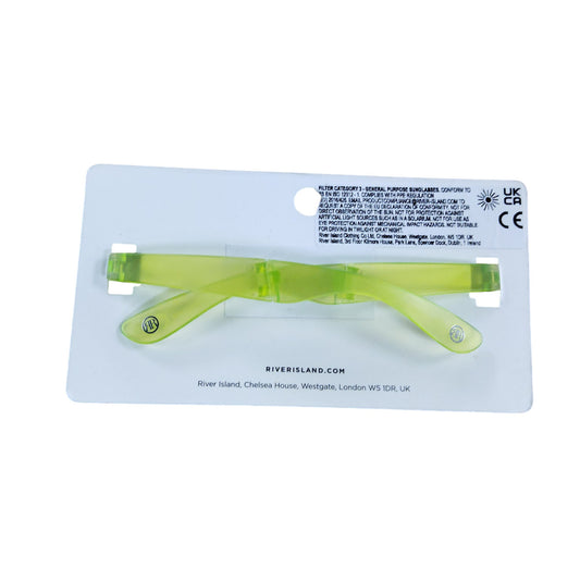 River Island Foldable Sunglasses Neon Green UV Protection Unisex Summer Access