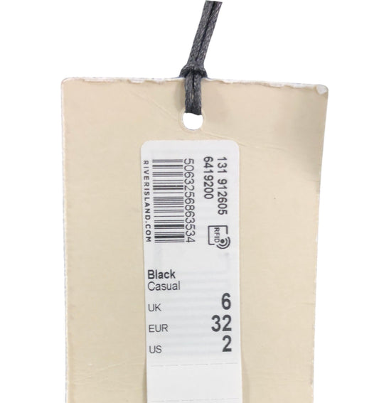 Rivers Island Casual Black Peplum Top UK6 Women's Floral Embroidery Short Sleeve