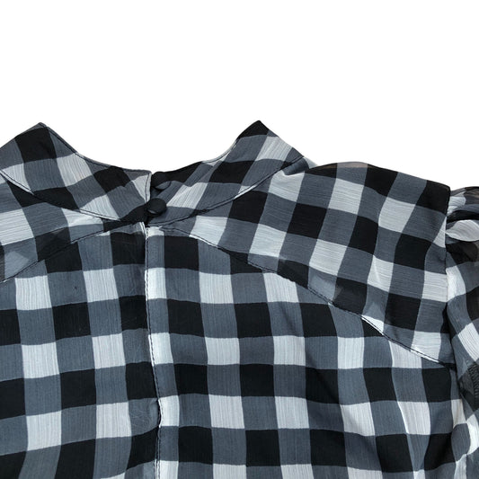 River Island Black & Grey Gingham Crop Top