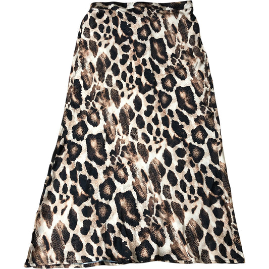 Women's Renzo Midi Slip Skirt Size 10 Animal Print Polyester
