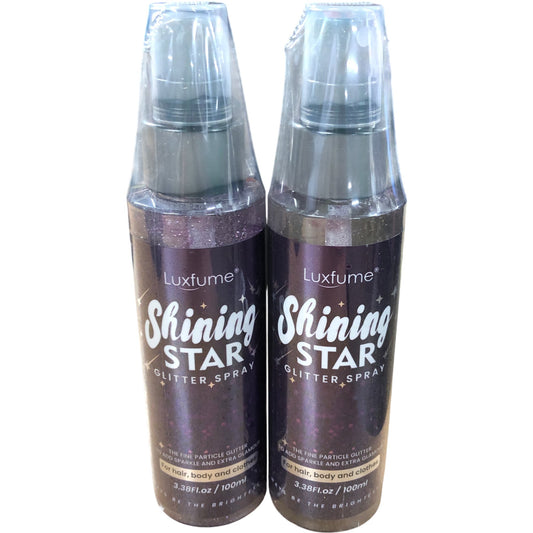Luxfume Shining Star Purple Glitter Spray 100ml Hair Body Cosmetic Party Duo