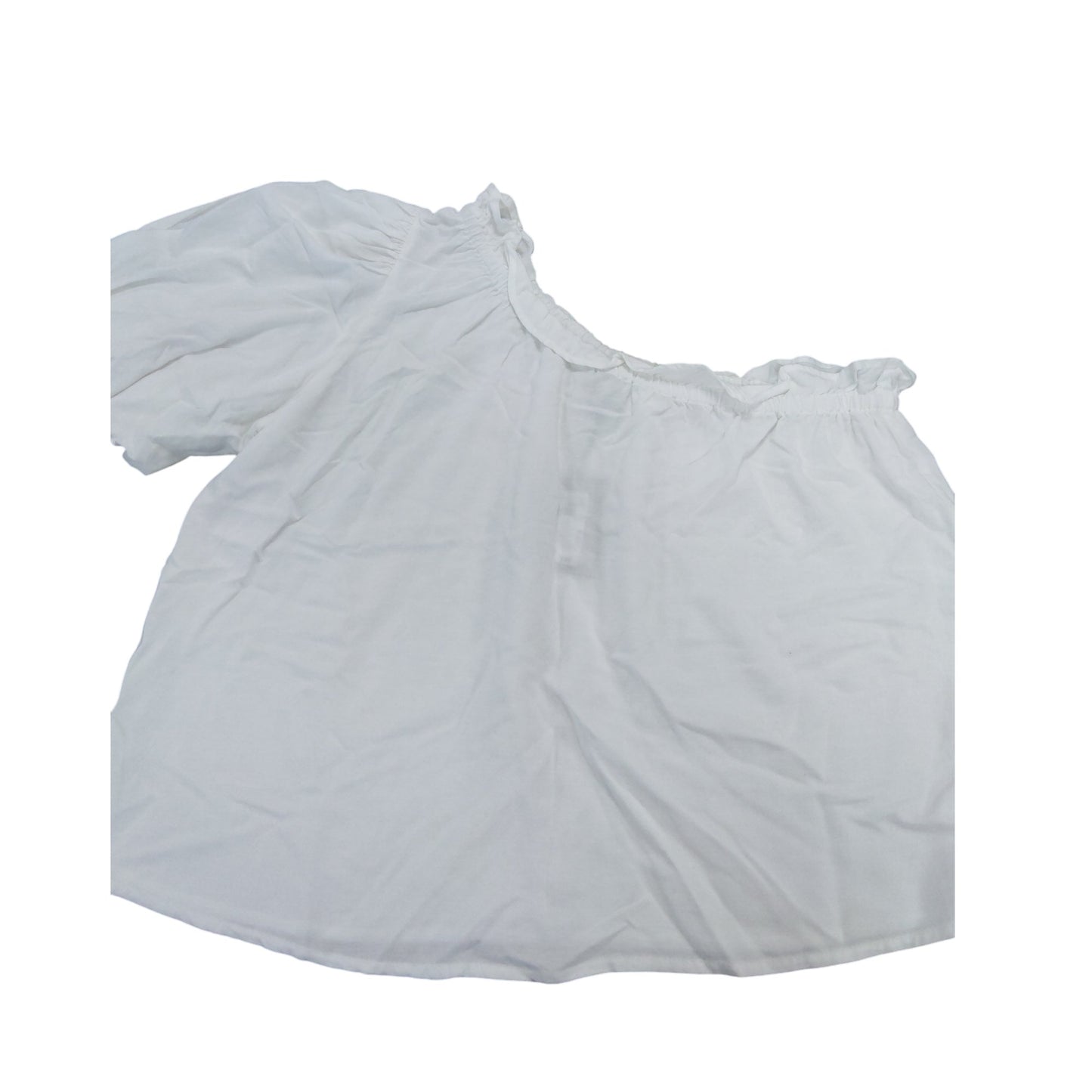 River Island Women's White Off Shoulder Blouse Size 14 Lightweight Cotton Top