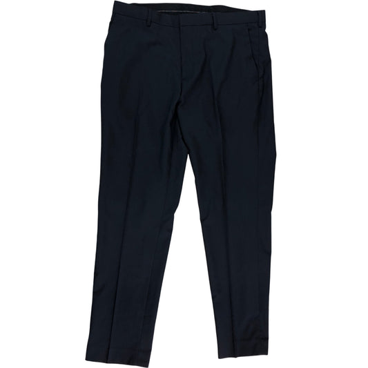 Ben Sherman Dark Navy Trousers 38R Men's Smart Fit Polyester Elastane