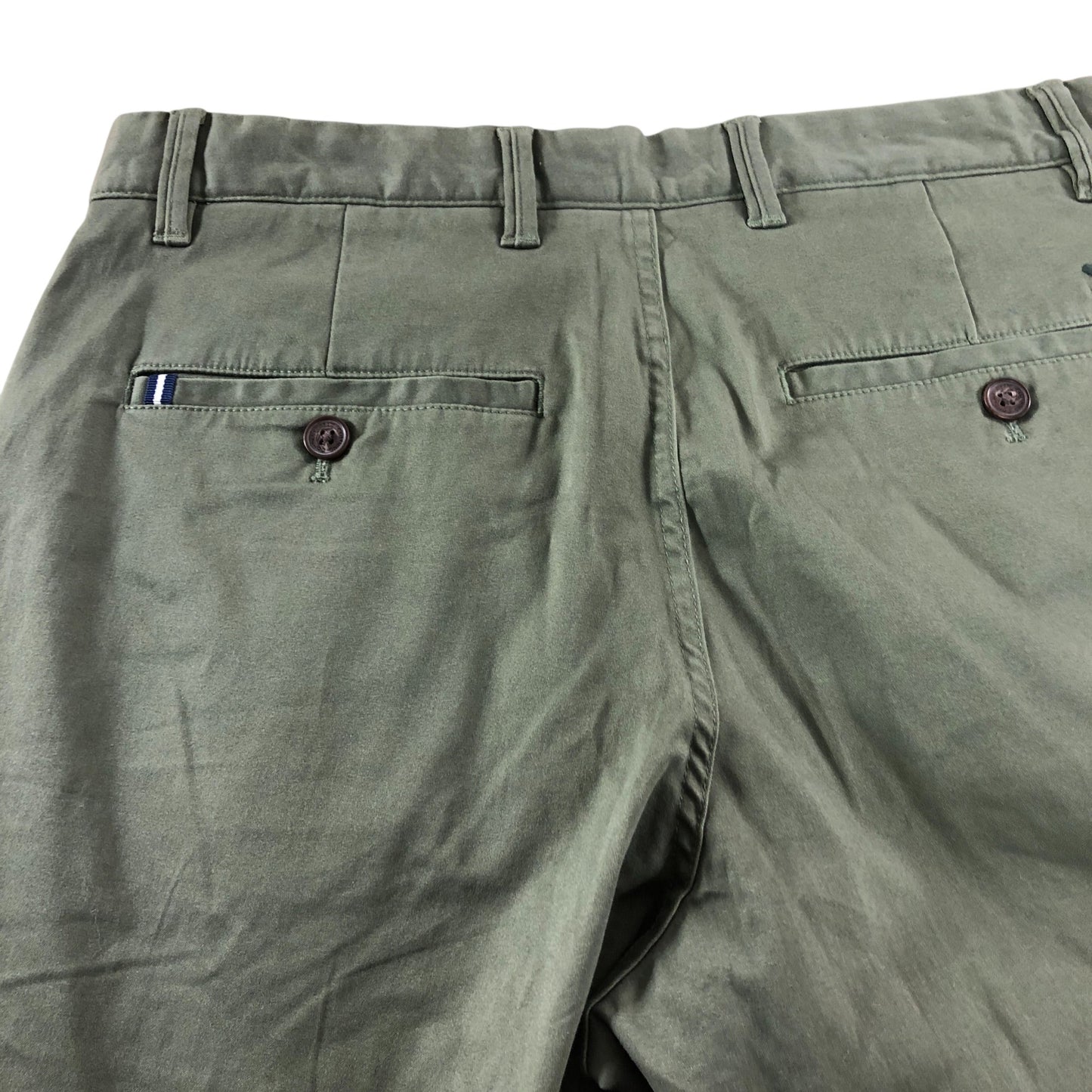 Crew Clothing Company Slim Fit 34L Men's Chinos Green Cotton Elasticated