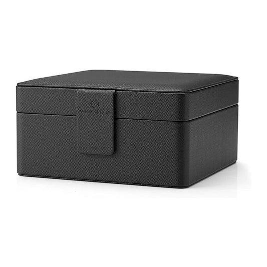 Vlando Black Faux Leather Watch Box 6 Slots Storage Case Men Women Organiser