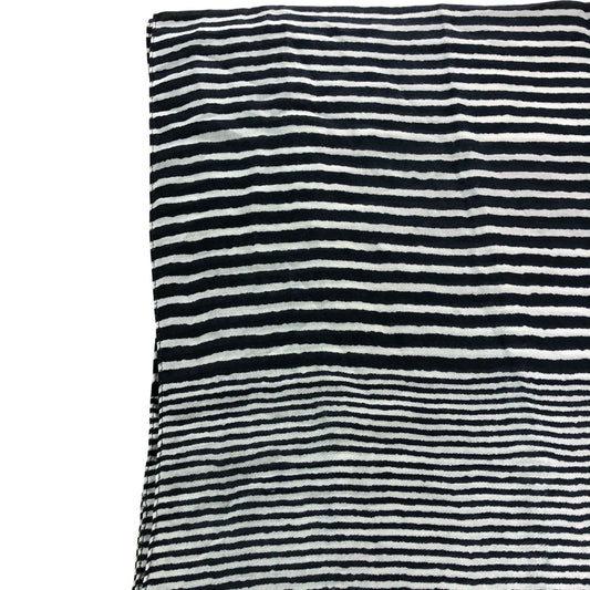 Weird Fish Salma Navy Scarf Striped Pattern