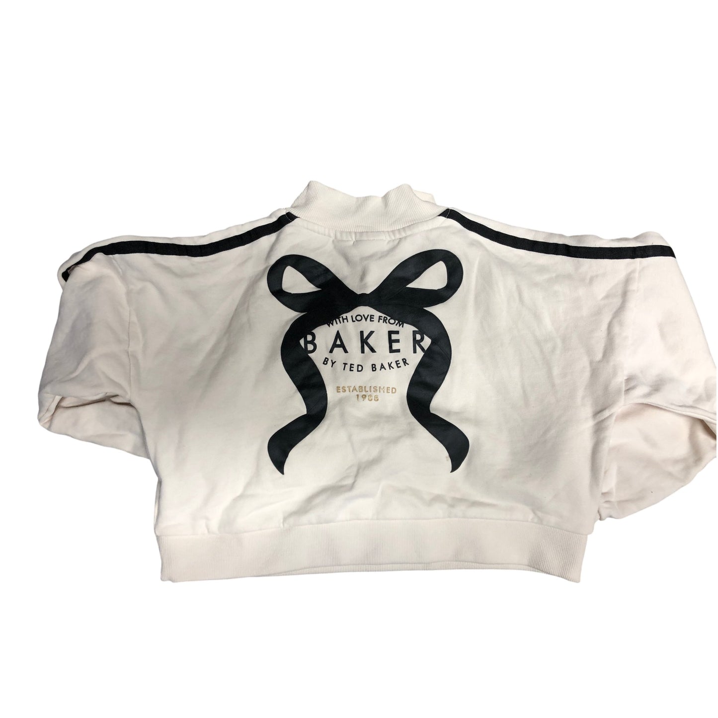 Baker By Ted Baker Girls Sweatshirt 8 Years Cream Black Detail