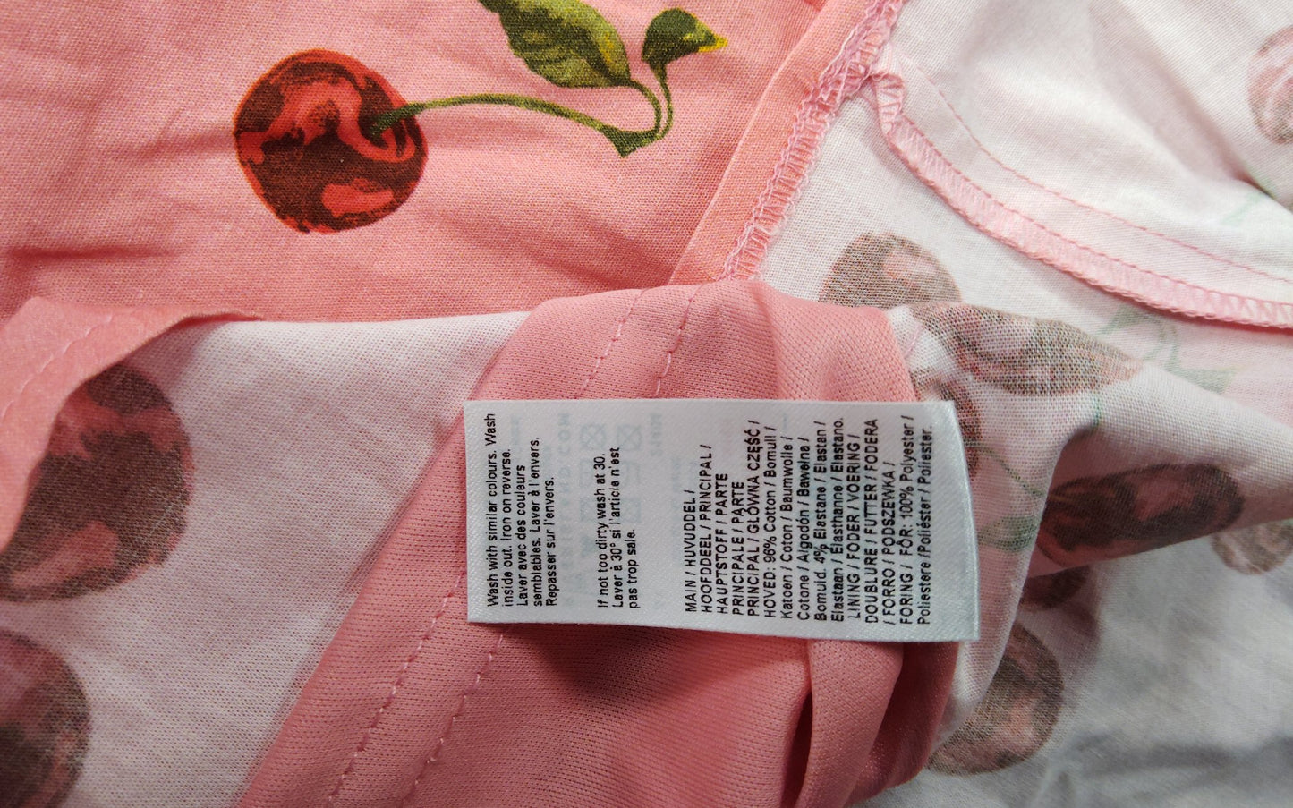 River Island Girls Cherry Print Dress UK8 Pink Summer Sleeveless 8 Years