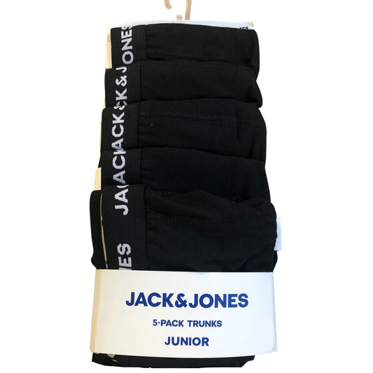 Jack & Jones 5 Pack Trunks Junior Black 12 Years
