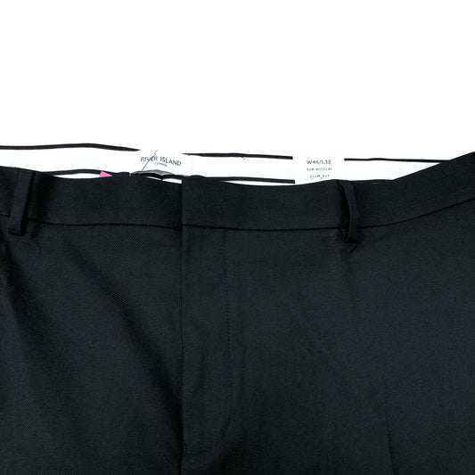 River Island Slim Fit Trousers Black Smart Casual Wear
