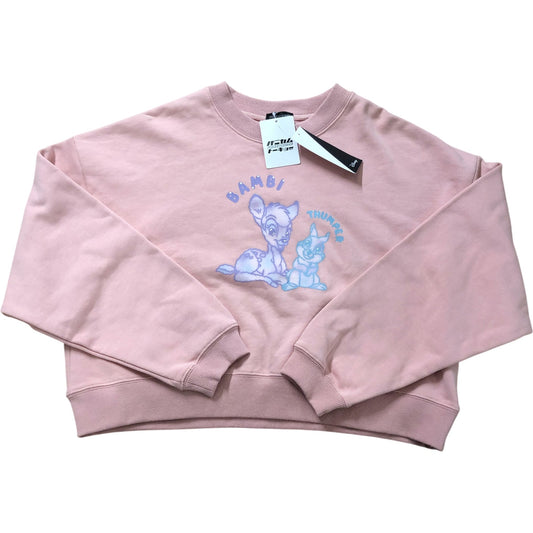 Poneycomb Cropped Sweatshirt Pink Bambi Thumper Women Free One Size